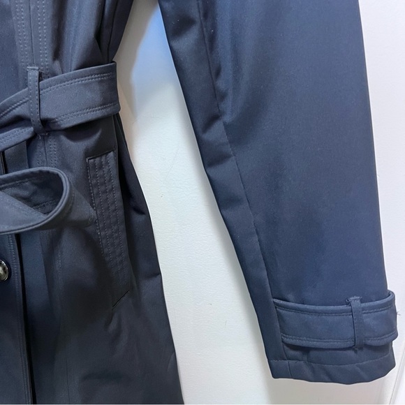 Sebby Collection Navy Blue Raincoat Size XL Outdoor Classic Trench Coat - Picture 3 of 11